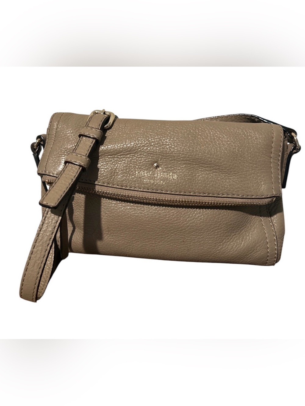 kate spade taupe leather crossbody bag - Picture 6 of 7
